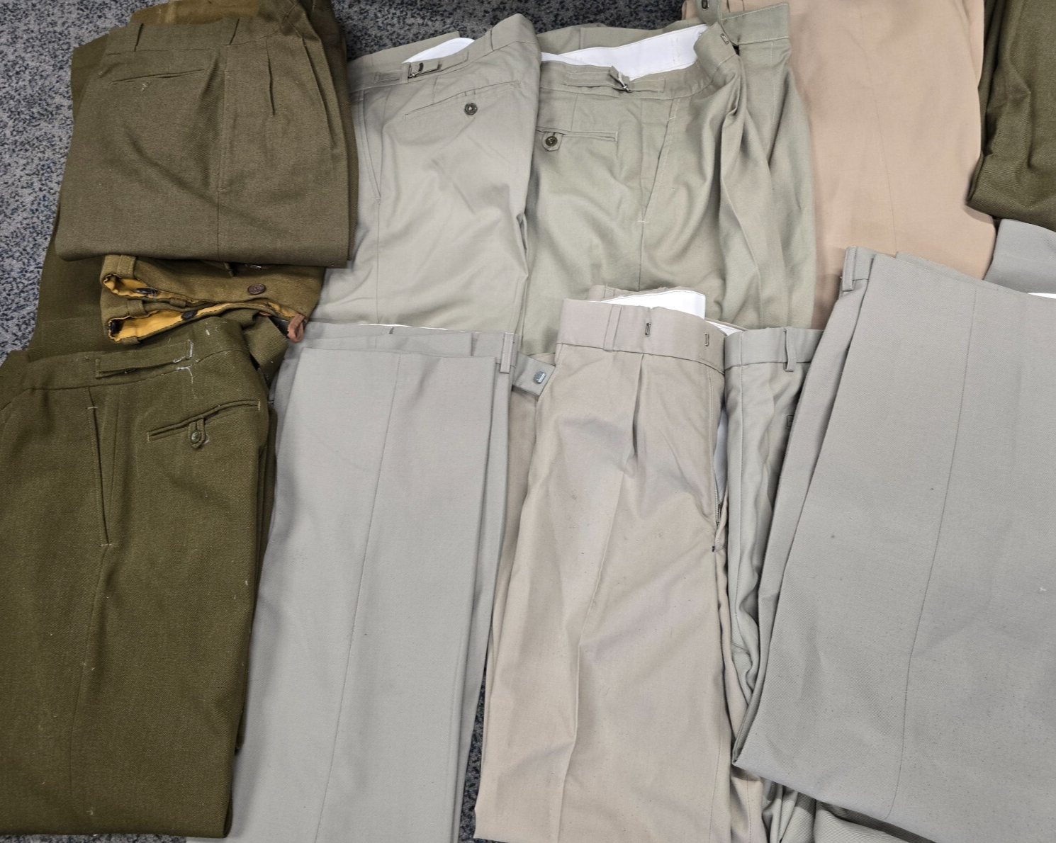 Huge Warehouse Clearout Joblot Vintage Military Uniform Trousers, Tunics, Shirts