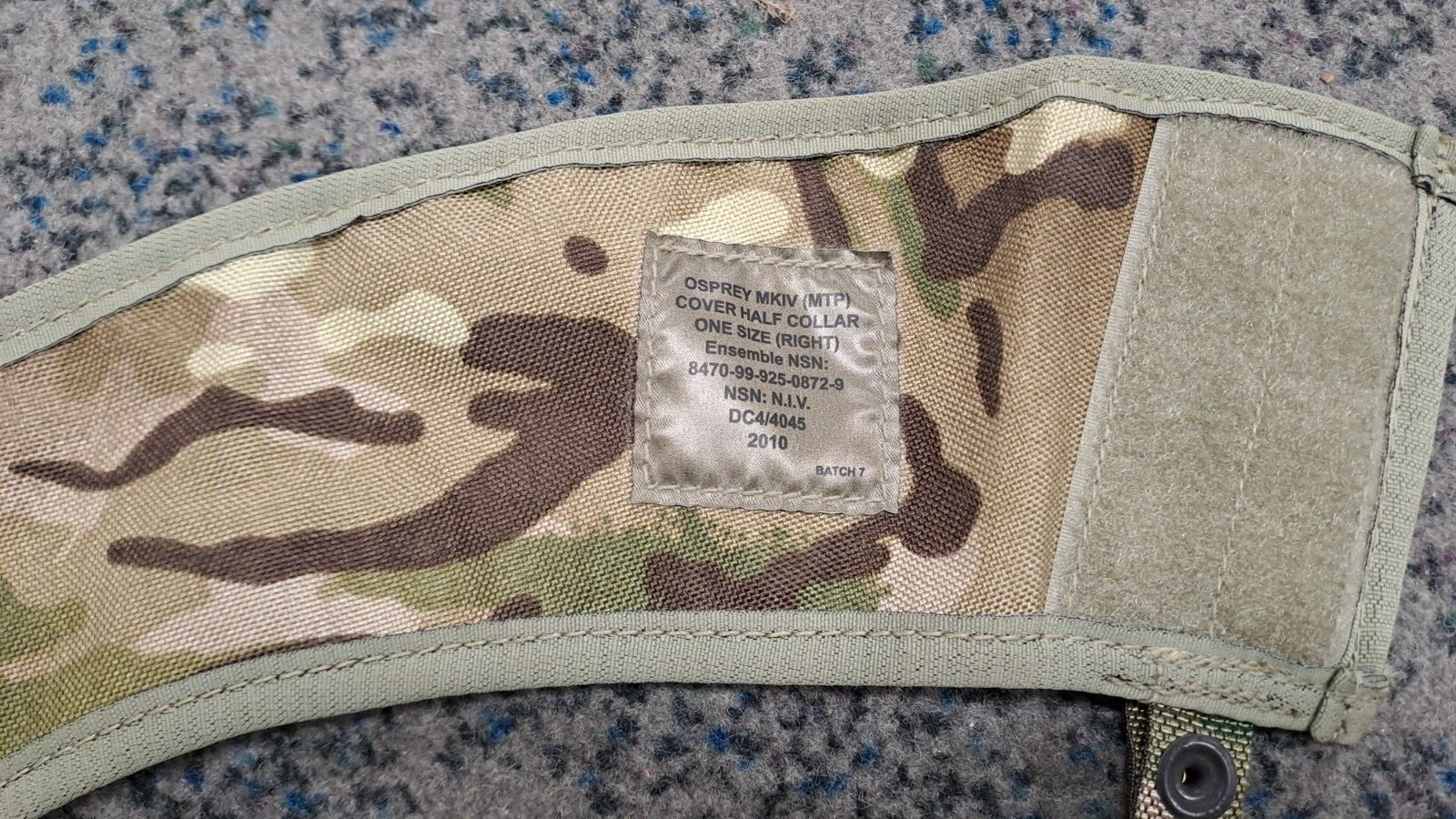 Genuine British Army Military SAS Half Collar MTP with Ballistic Filler Osprey
