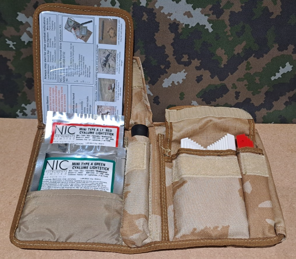 British Army NIC Personal Mines Extraction Kit Osprey Desert DPM Camo Pouch