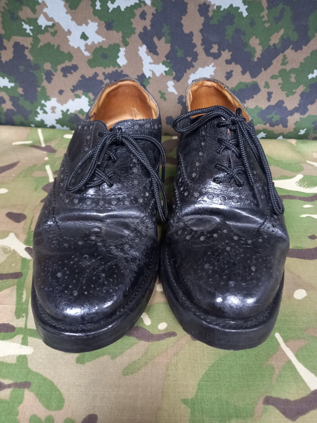 Genuine British Army Highland Issue Service Dress Shoes Brogues / Blakeys - 7 S