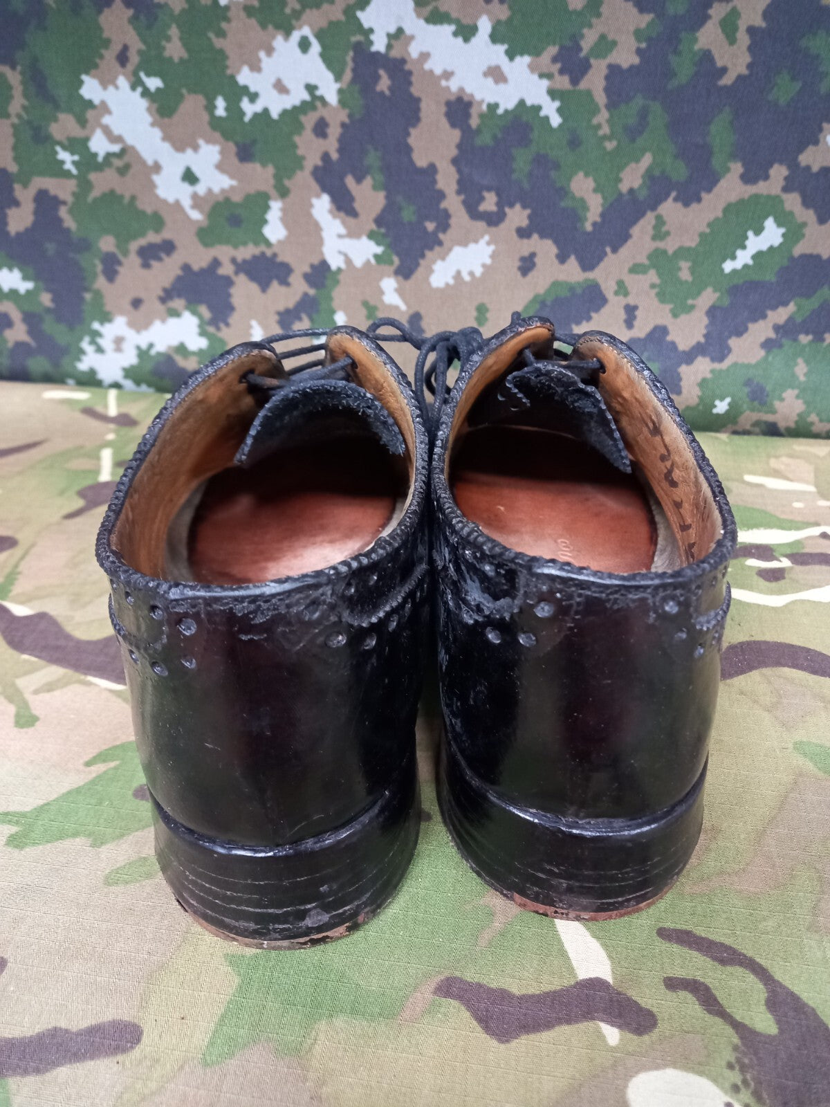 Genuine British Army Highland Issue Service Dress Shoes Brogues / Blakeys - 8 S