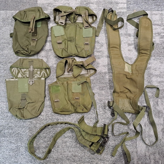 Genuine British Army Military Issue Surtplus Olive Green PLCE Webbing Set OG