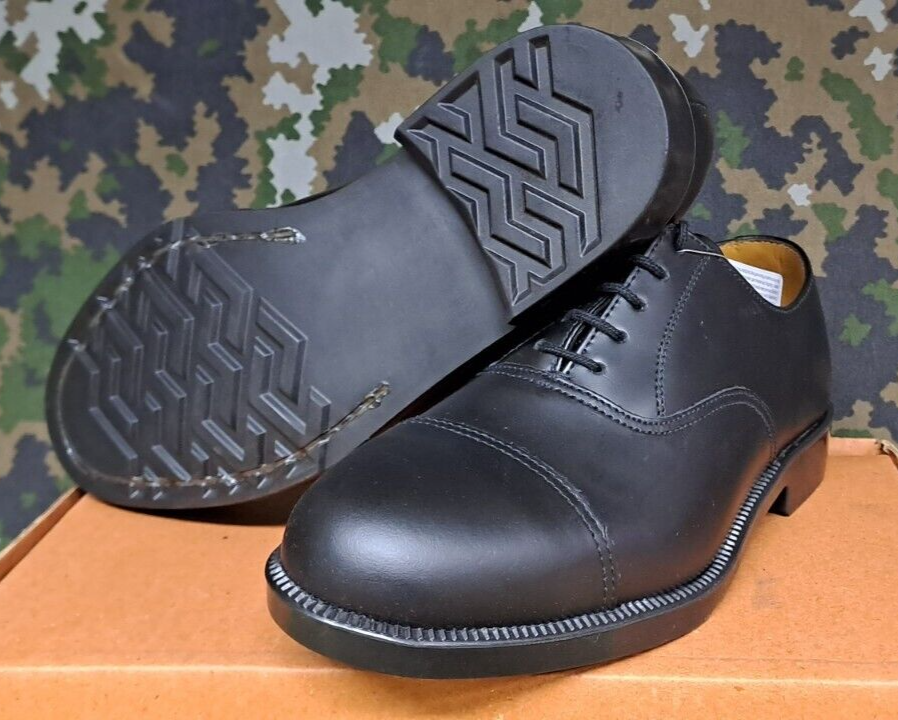NEW Genuine British Army Issue Black Leather Mens Service Shoes w Toe Caps - 6