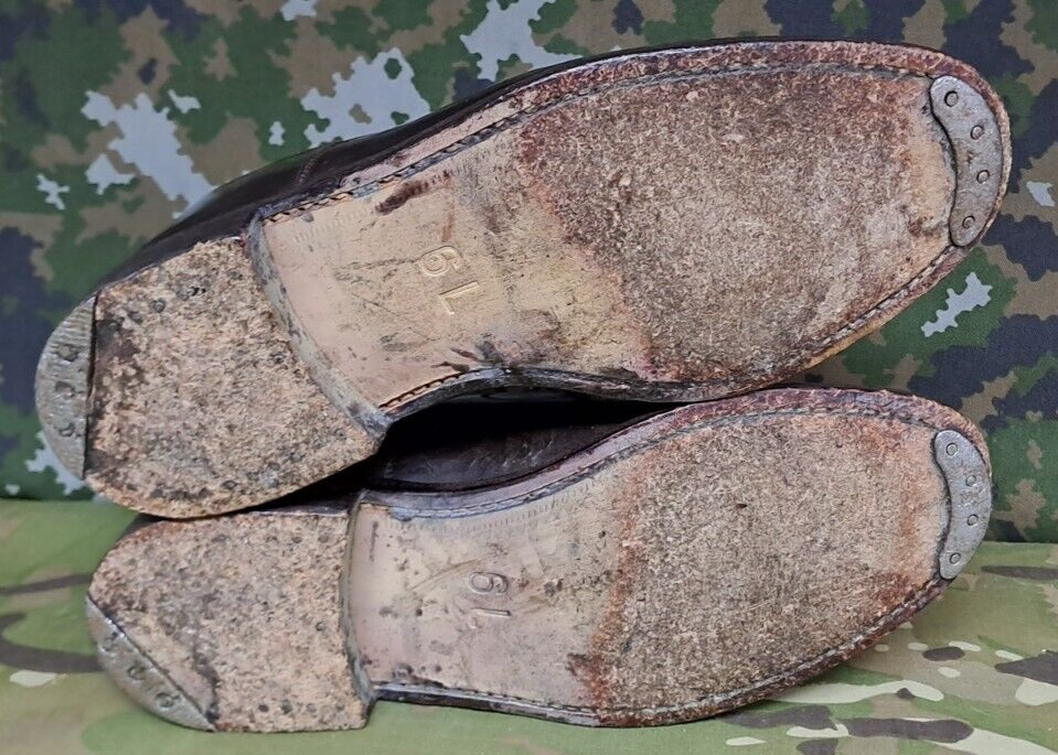 Men's British Army Military Surplus Officer's Tapped Brown Parade Dress Shoes 6