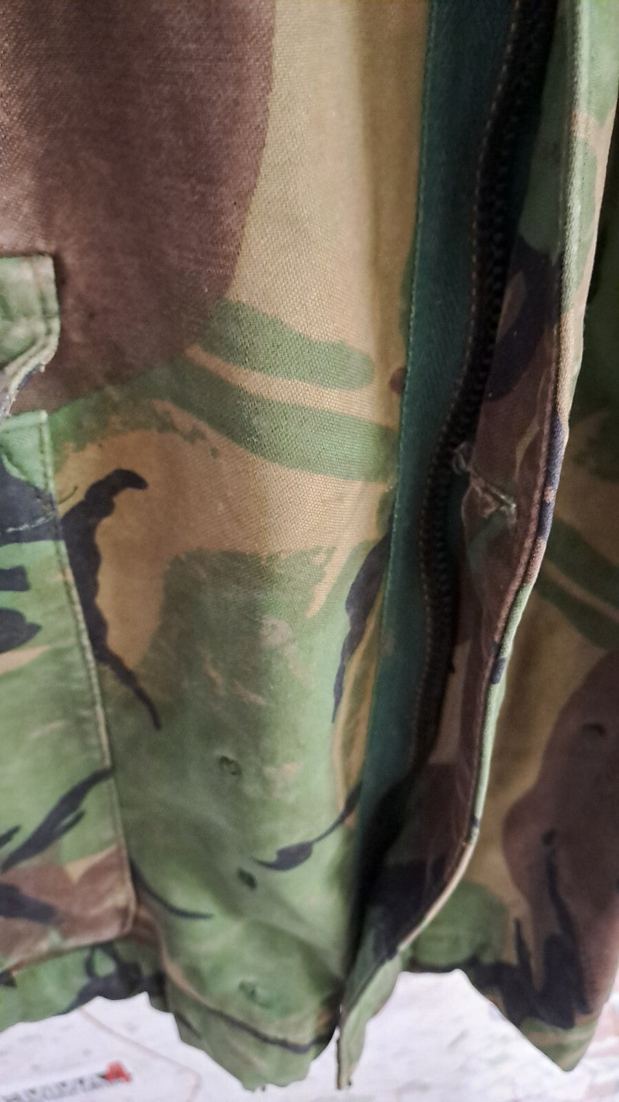 VINTAGE BRITISH ARMY MILITARY 1968 PAT DPM CAMO COMBAT SMOCK JACKET  & HOOD - 4