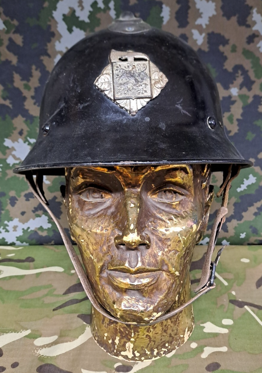 Rare Original Czech WW2 Fire Brigade Service Helmet German Occupation