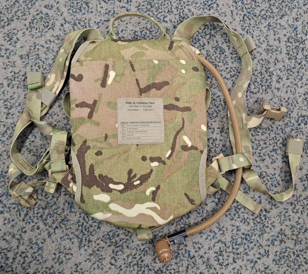 British Army Military Rider Virtus 3L Hydration Pack MTP Camouflage MOLLE