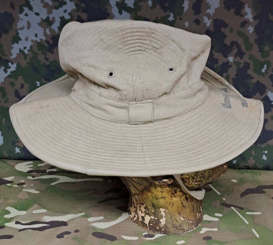 VINTAGE 50'S IDF ZAHAL SOLDIER KHAKI HAT STETSON FRENCH MADE ARMY MILITARY
