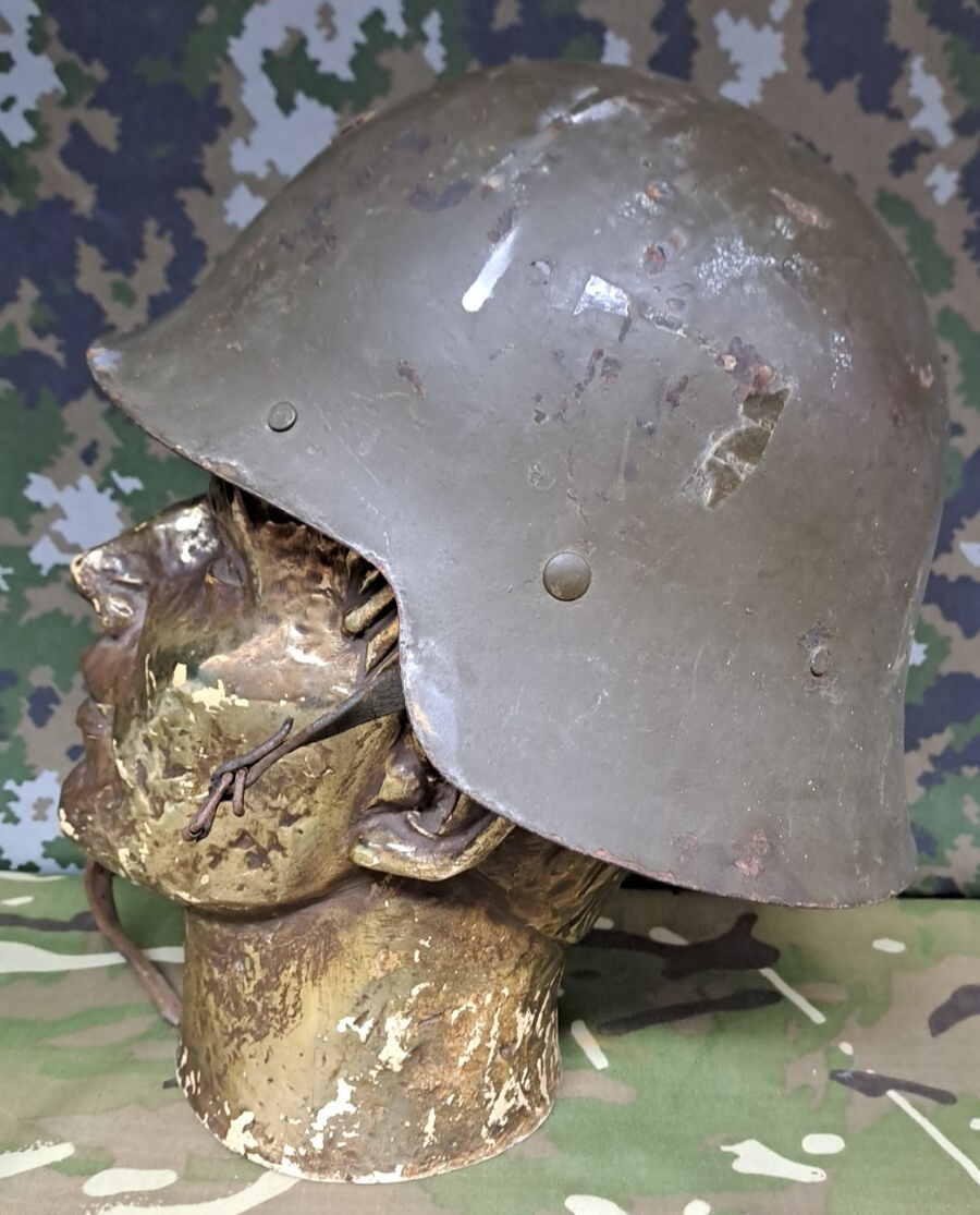 Rare Original Spanish Army Military Surplus M1926 Helmet with Badge Holder
