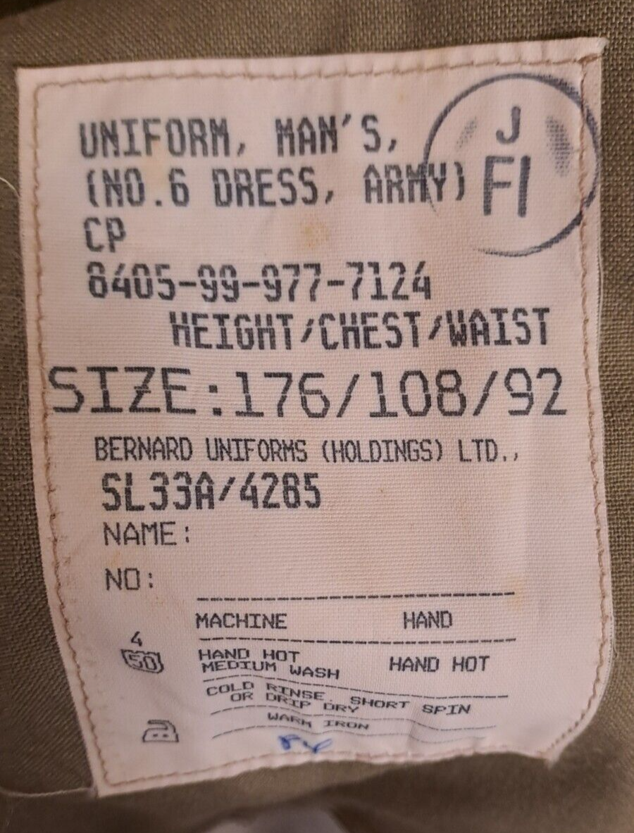 Genuine No6 Army Jacket Lightweight Safari Jacket British Issue Royal Marine