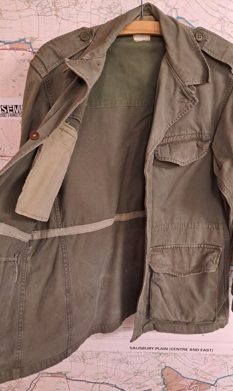 Rare Vintage French Army Military M47 Combat Jacket 1950s Size - Small