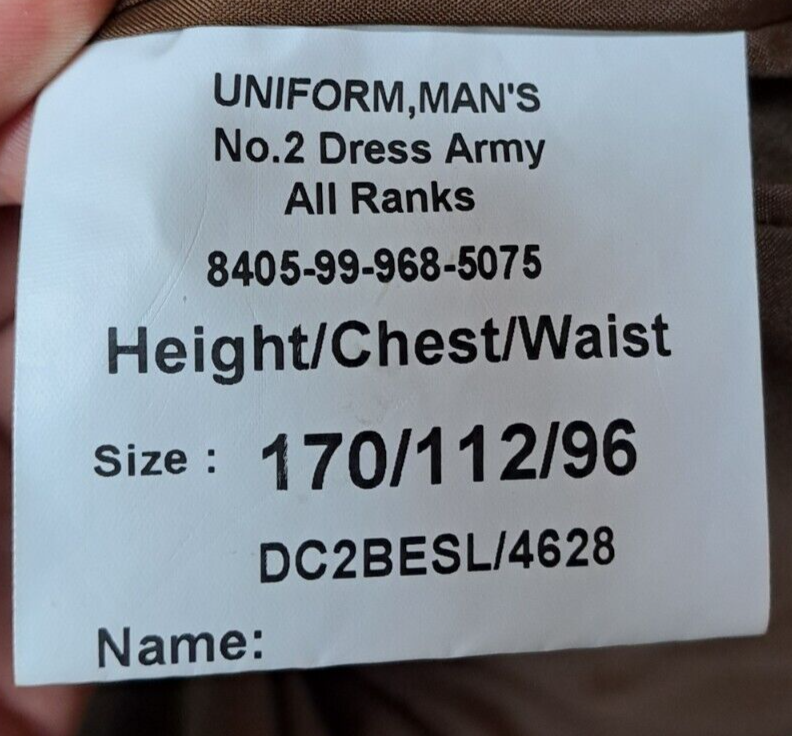 Genuine British Army Military Surplus FAD No2 Dress Jacket Tunic Trousers Shirt