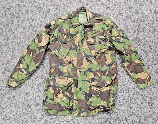 VINTAGE COLD WAR ERA BRITISH ARMY MILITARY DPM CAMO COMBAT SMOCK JACKET - 180/96