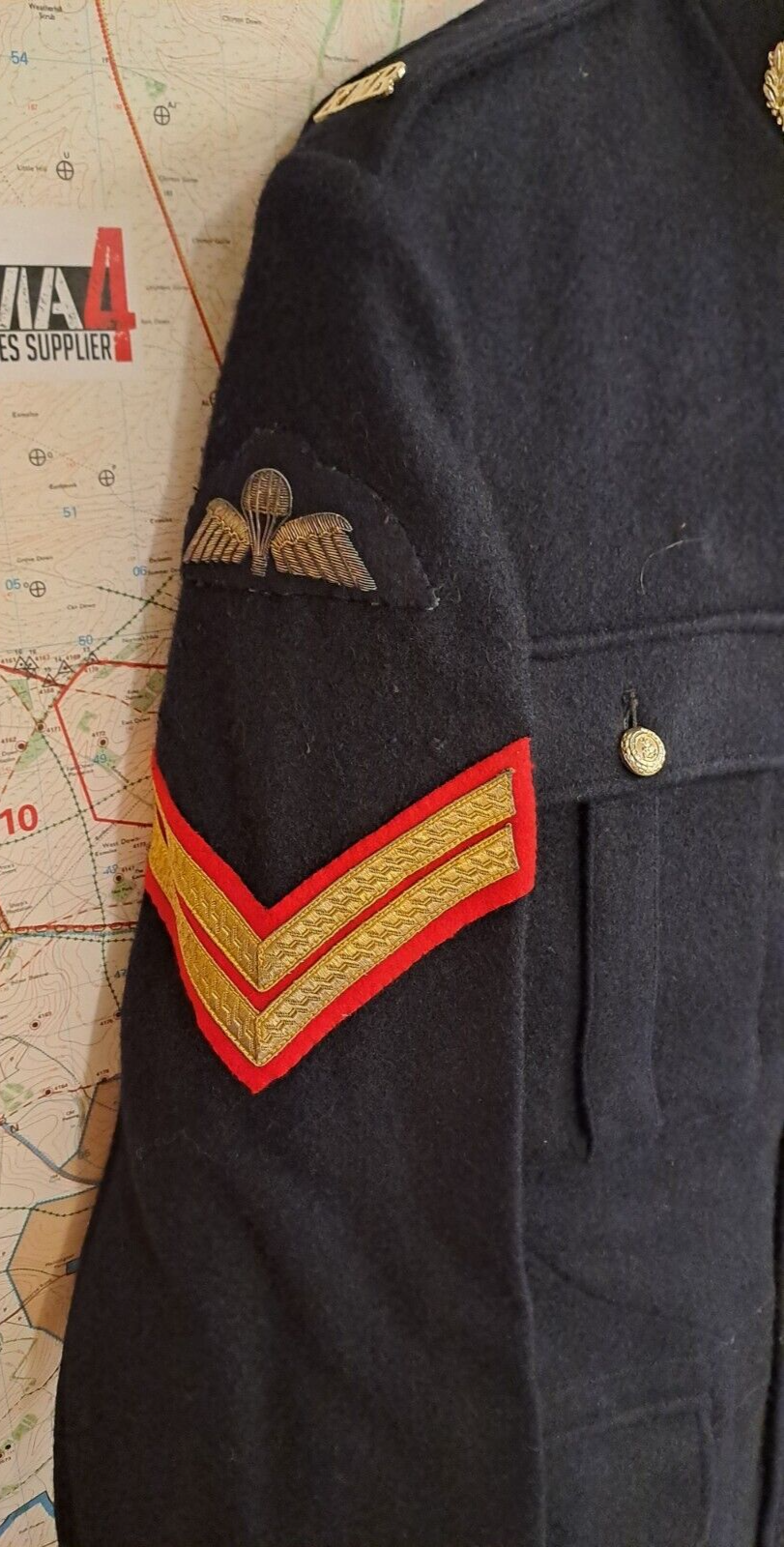 Vintage British Army Military Royal Marine No1 Dress Uniform Tunic & Trousers