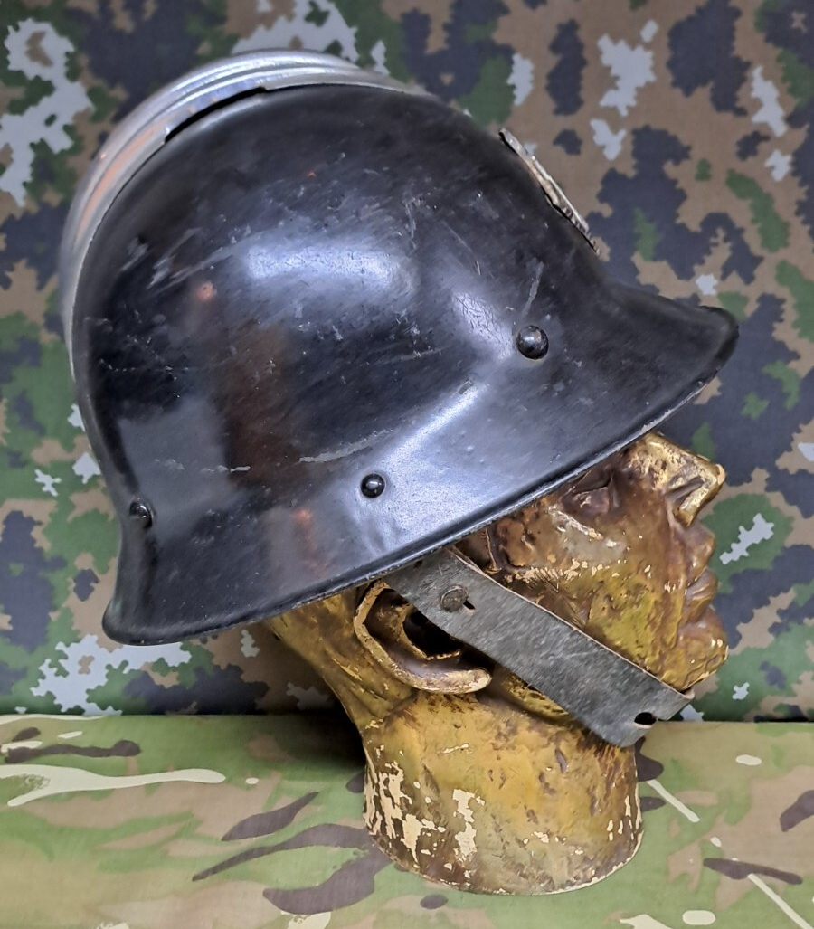 Rare Original Czech WW2 Fire Brigade Service Helmet German Occupation