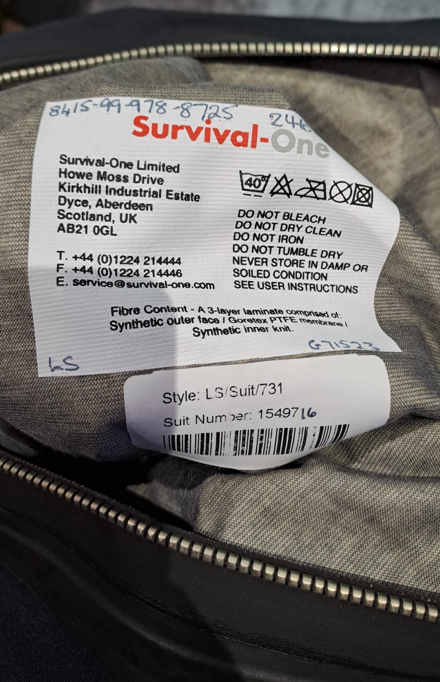 Survival-One UKSF SAS SBS Military MCT Gore-Tex Immersion Dry Suit - LS