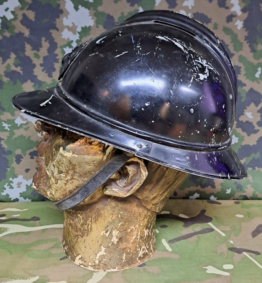 Original WW1 Belgian Military Gendarmerie M15 Model Adrian Helmet & Chin Strap