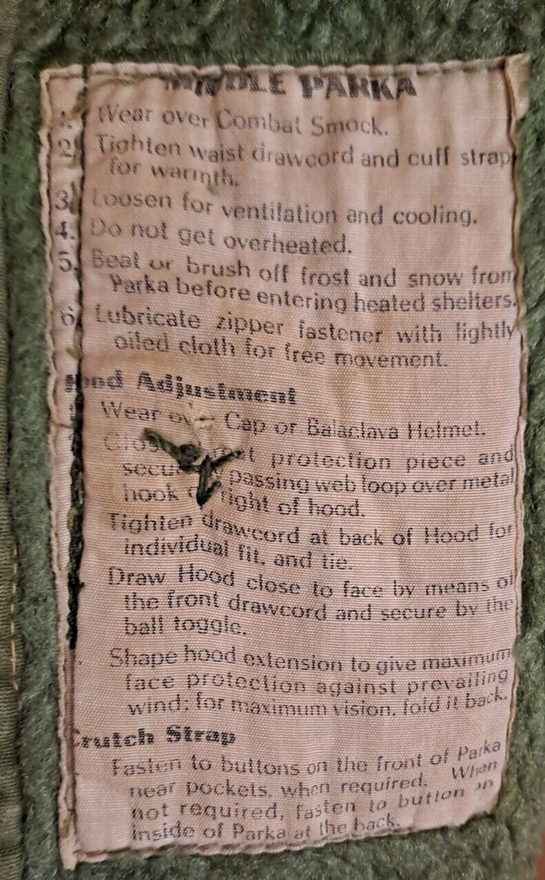 Rare Genuine Vintage British Army 1950s Middle Parka Coat Korean War Era MOD