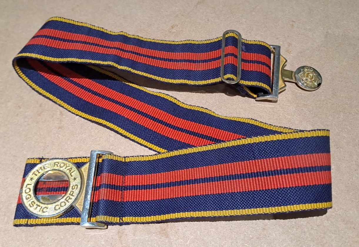 The Royal Logistic Corps Stable Belt with Officer's Buckle Genuine British Army