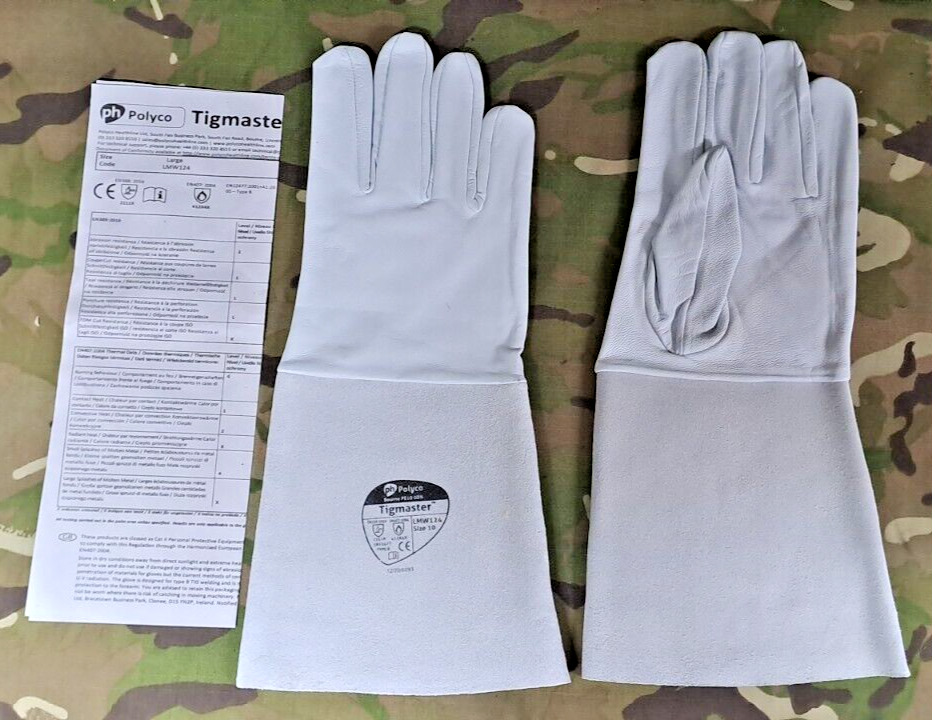 NEW Polyco Tigmaster Sheepskin Leather Welders Gloves Size 10 Large