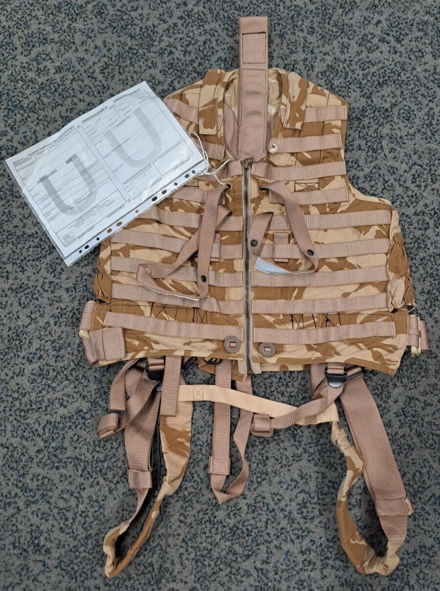 RARE Original RAF Desert DPM MK60 Life Preserver Armour Capable Vest Size - 2