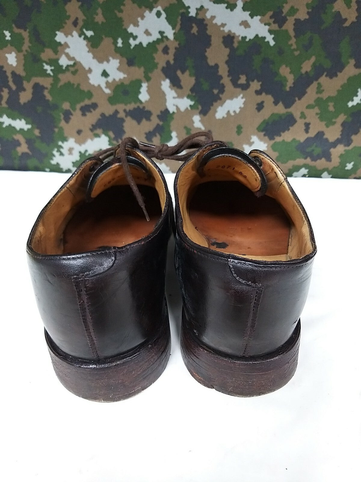 Men's British Army Military Surplus Officer's Tapped Brown Parade Dress Shoes 7
