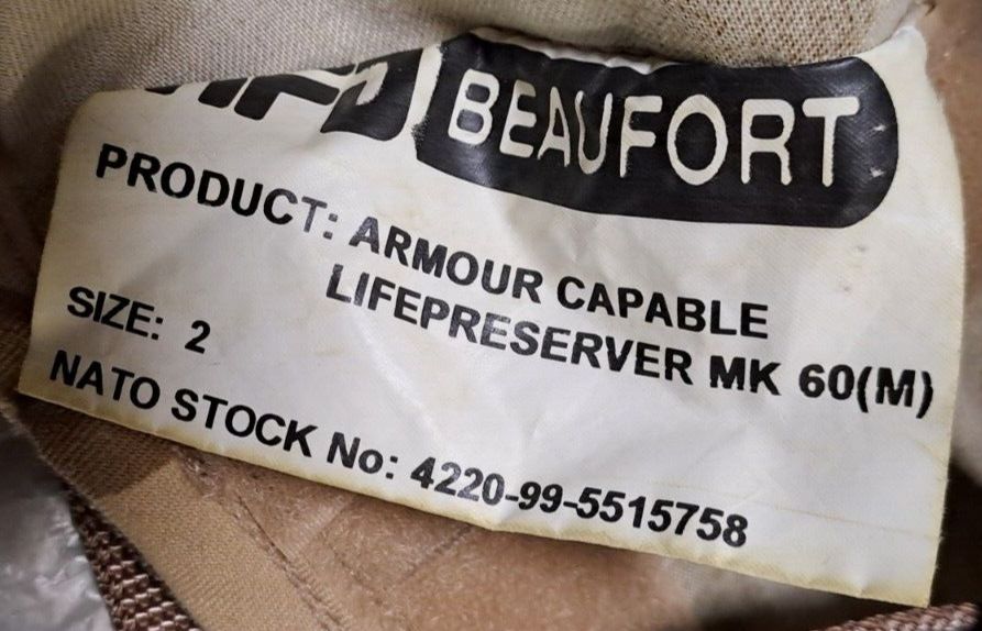 RARE Original RAF Desert DPM MK60 Life Preserver Armour Capable Vest Size 2