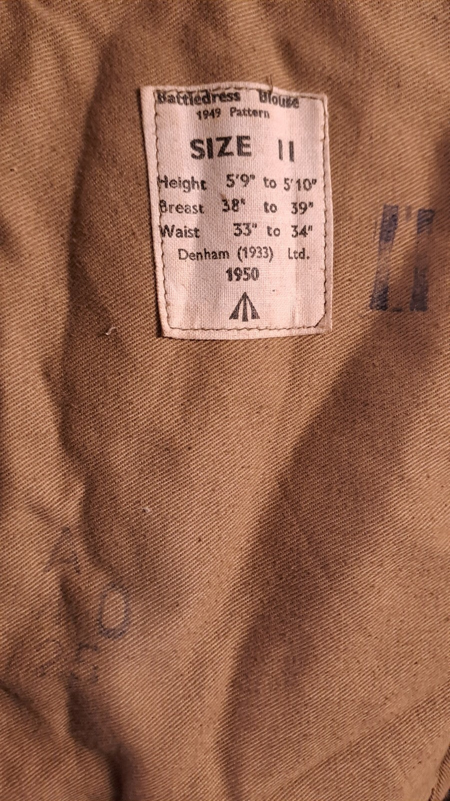 Rare Vintage Post War WW2 1949 Pattern British Army Military Battledress