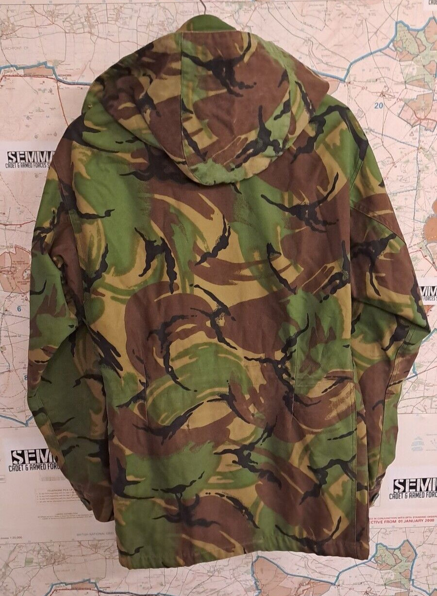 VINTAGE BRITISH ARMY MILITARY 1968 PAT DPM CAMO COMBAT SMOCK JACKET  & HOOD - 4