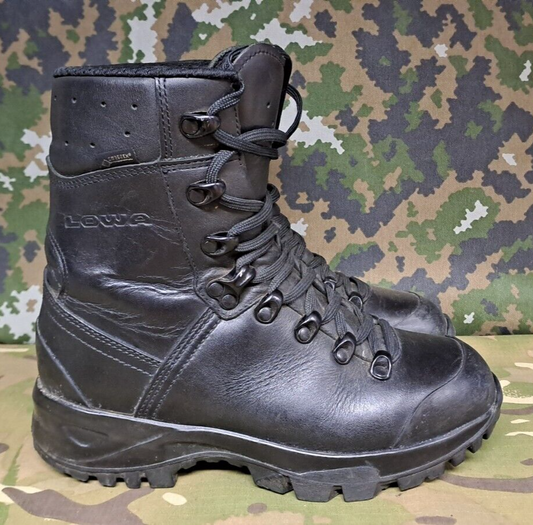 British Army Military SAS LOWA Black Leather Hiking Patrol Combat Boots - 4 UK