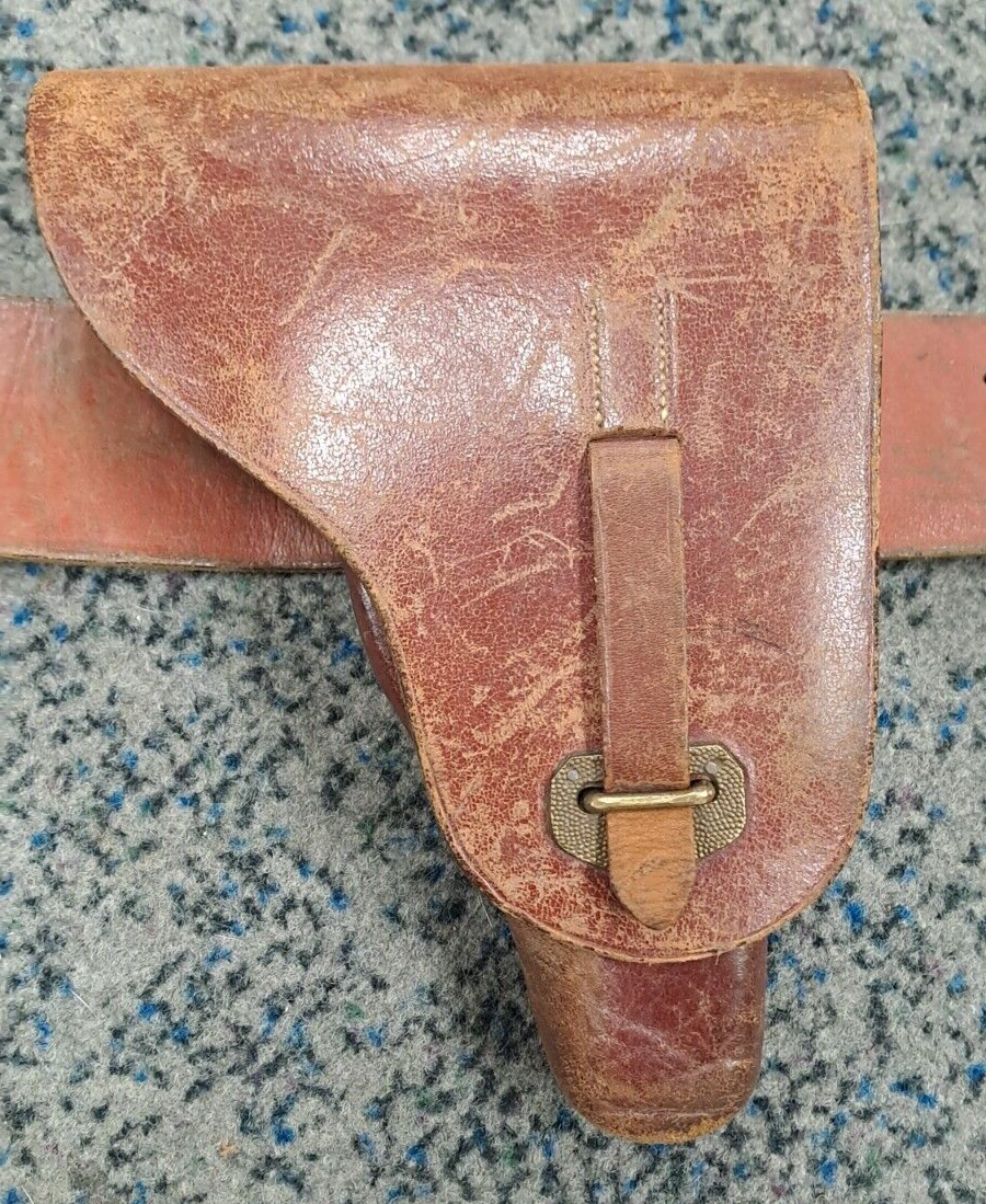 Rare Original Bulgarian Officers WW2 Walther P38 Luger Pistol Leather Holster
