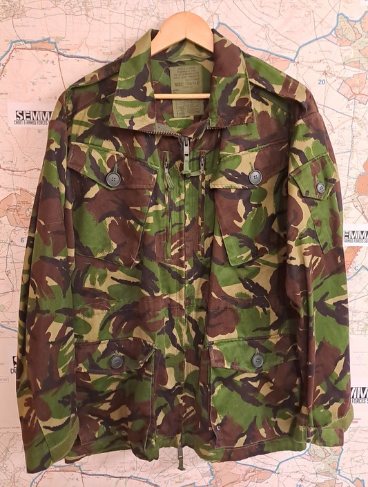 VINTAGE COLD WAR ERA BRITISH ARMY MILITARY DPM CAMO COMBAT SMOCK JACKET 180/112