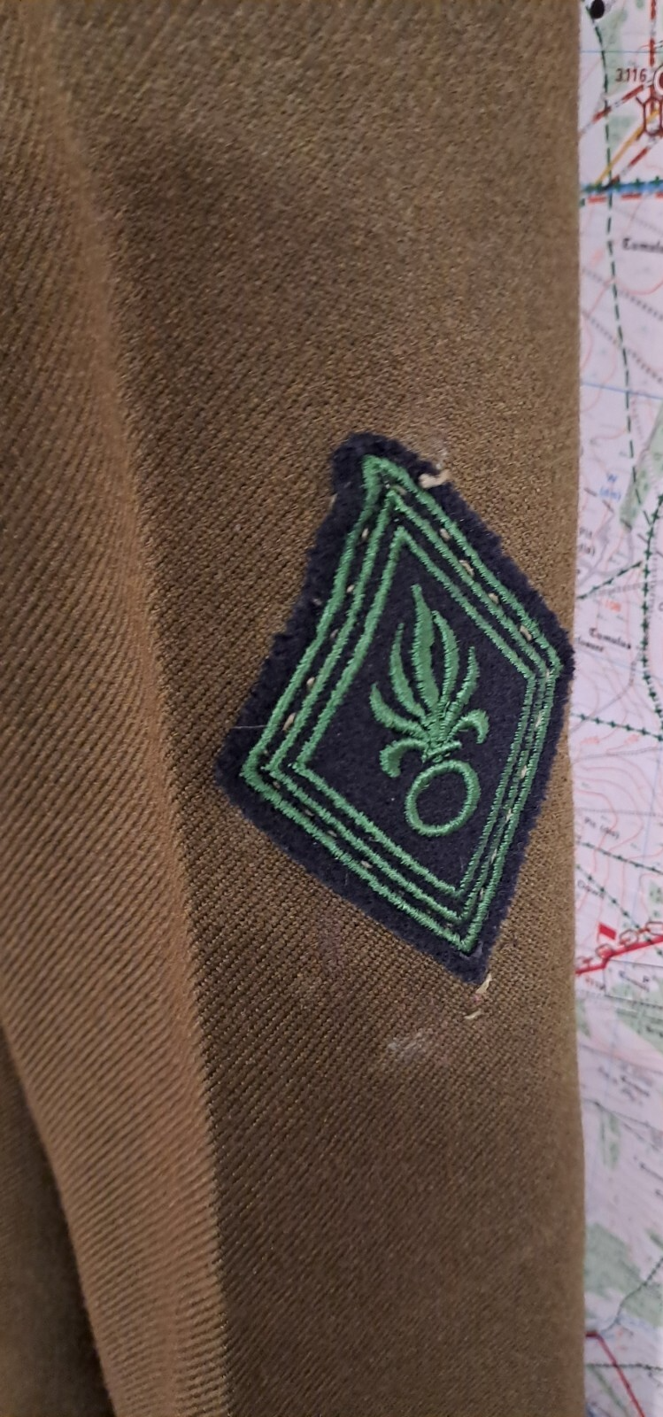 Vintage French Army Military Surplus Jacket Tunic 6th Armoured Brigade - 1982