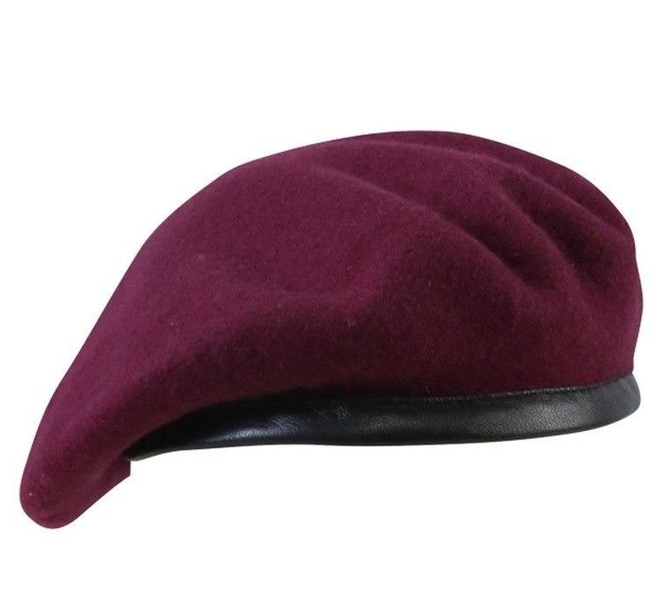 THE PARACHUTE REGIMENT MAROON BERET SET WITH OPTIONAL CAP BADGE AND BOW 55-60