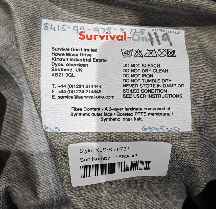 Survival-One UKSF SAS SBS Military MCT Gore-Tex Immersion Dry Suit - XLS