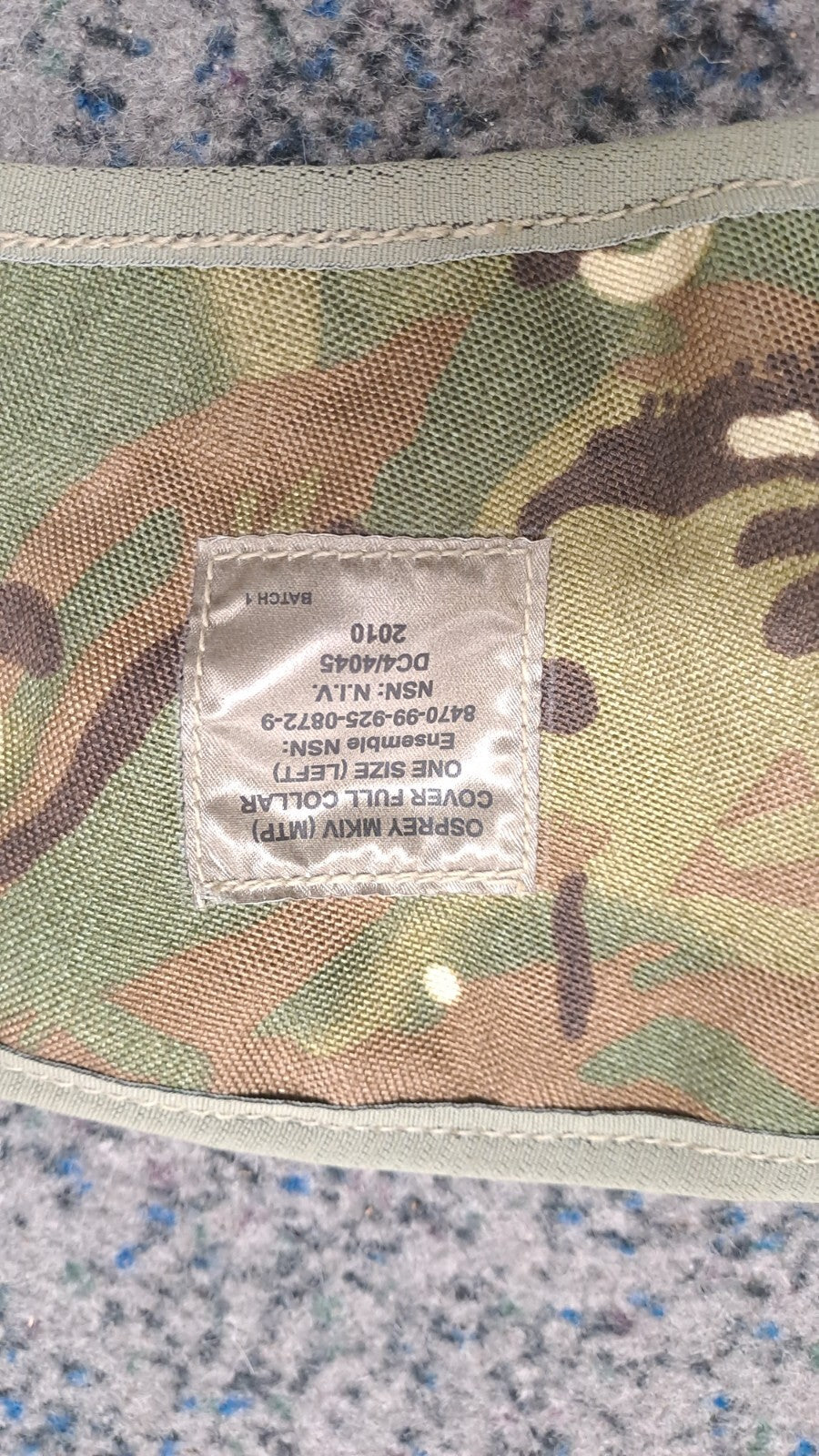 Genuine British Army Military SAS Full Collar MTP with Ballistic Filler Osprey