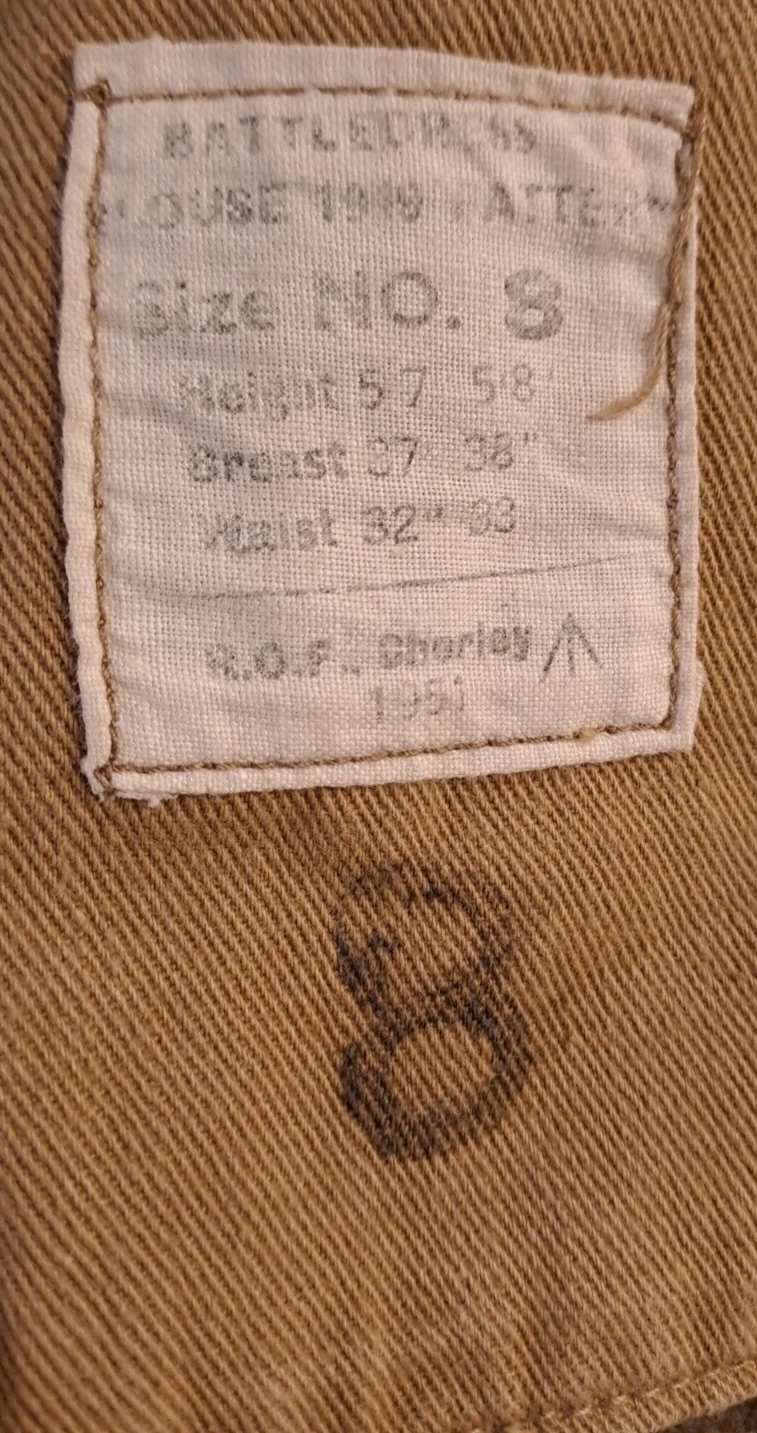 Rare Vintage Post War WW2 1949 Pattern British Army Military Battledress