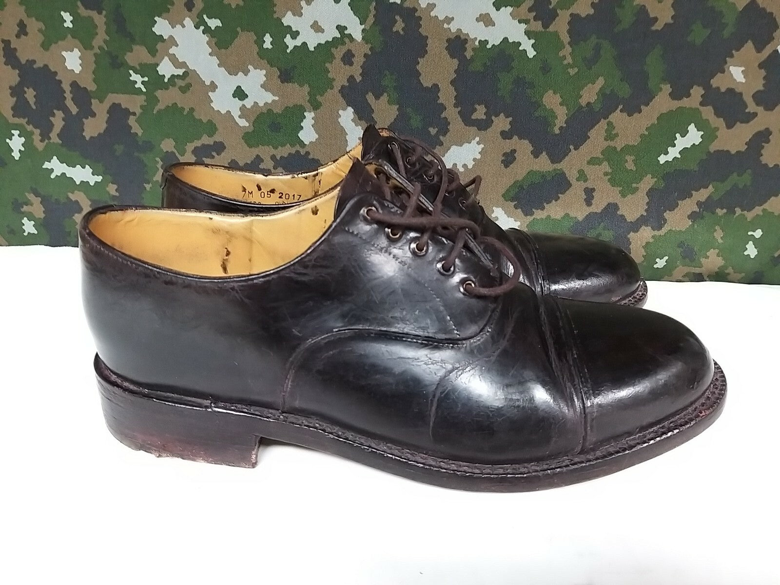 Men's British Army Military Surplus Officer's Tapped Brown Parade Dress Shoes 7