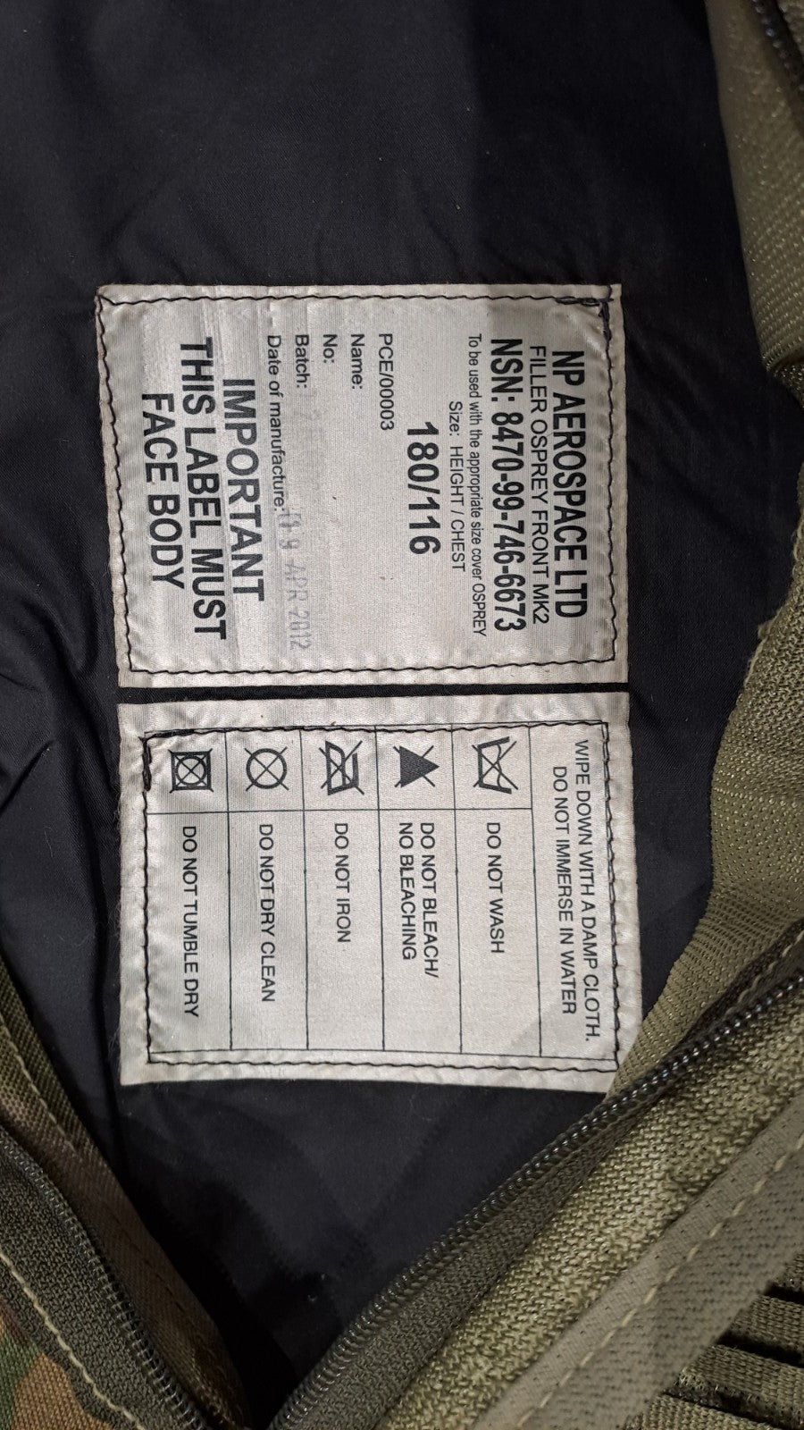 OSPREY VEST BODY ARMOUR SET WITH ACCESSORIES MTP MK4 BRITISH ARMY MILITARY SAS