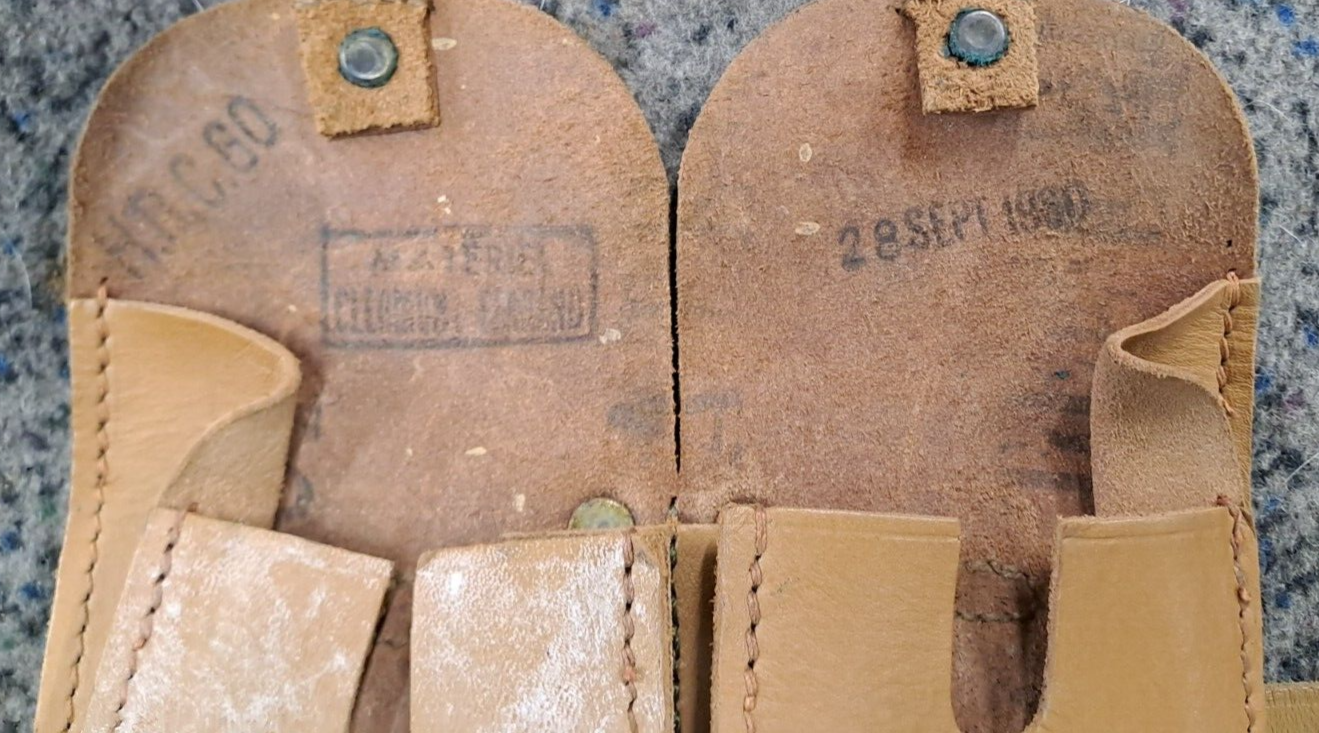 French MAC 50 Mle 48 GT 2 Holster Belt Rig with stamps - Indochina/Algeria war