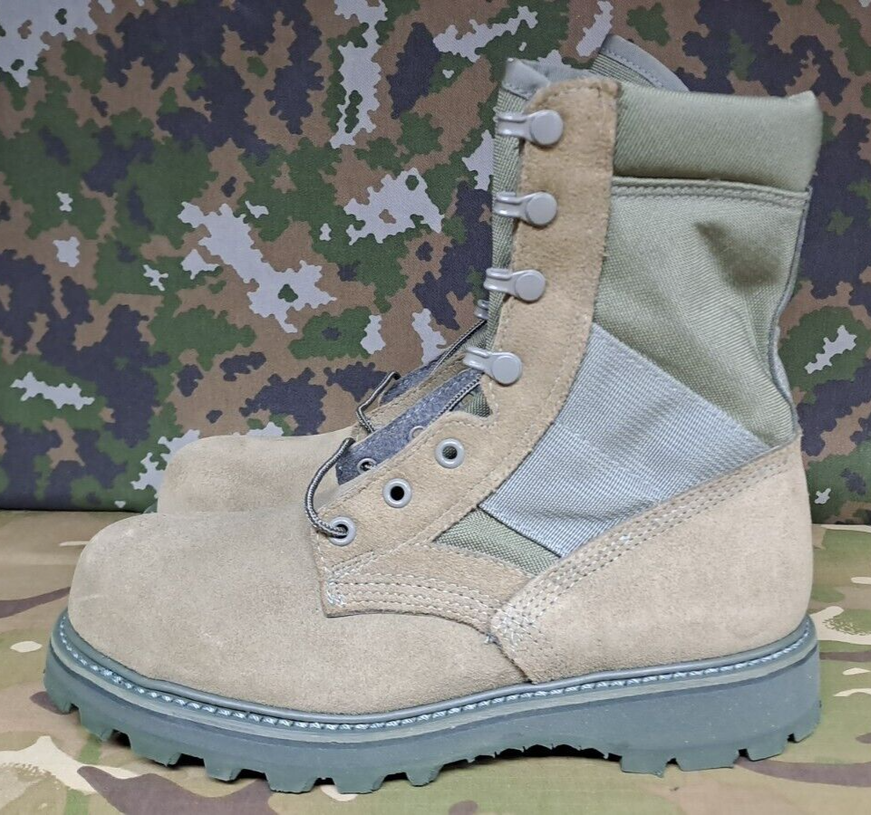 New Sage Green / Tan Boots US Military issue Steel Toe Vibram Sole Boots - 6.5 R