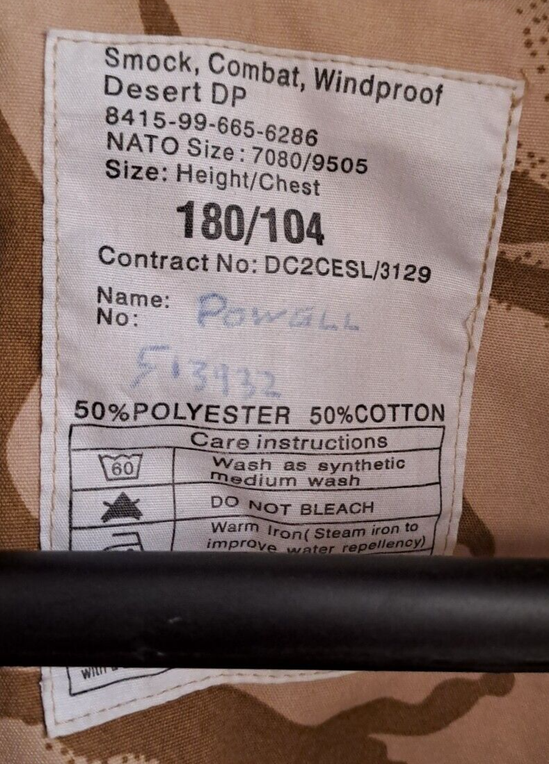 British Army Desert DP Camo Combat Smock Windproof Jacket Cadets Detectorist 180