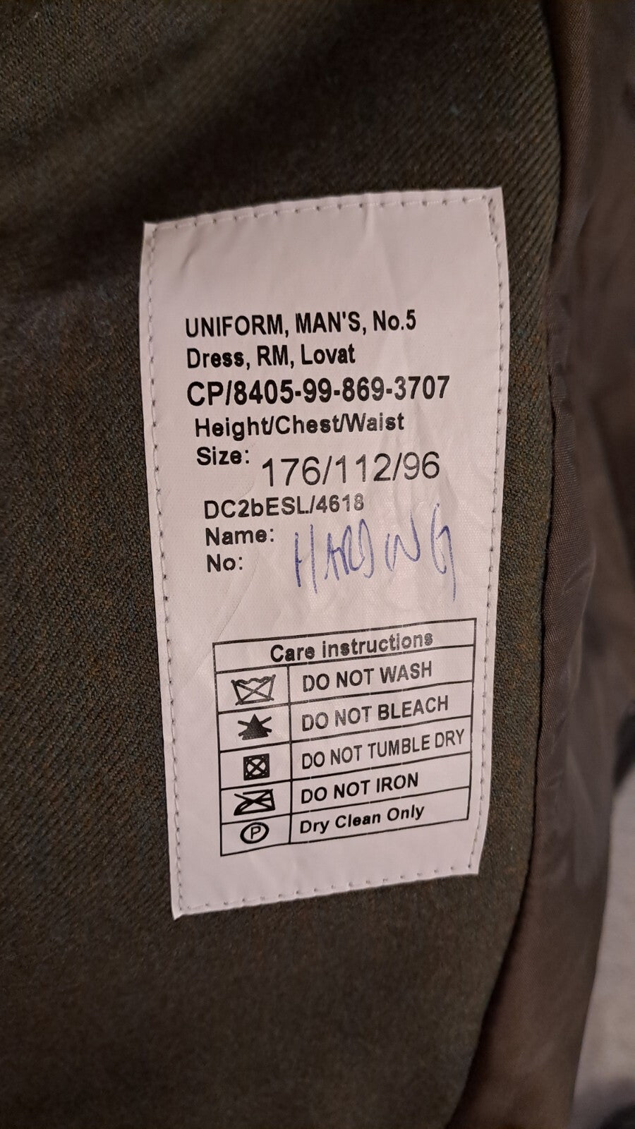 British Army Military Royal Marine Lovat No5 Dress Uniform Tunic - 170/112