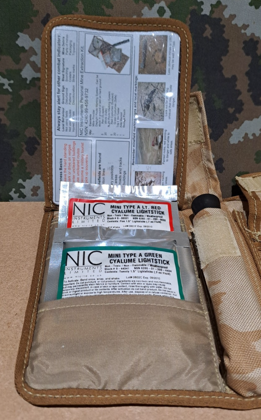 British Army NIC Personal Mines Extraction Kit Osprey Desert DPM Camo Pouch