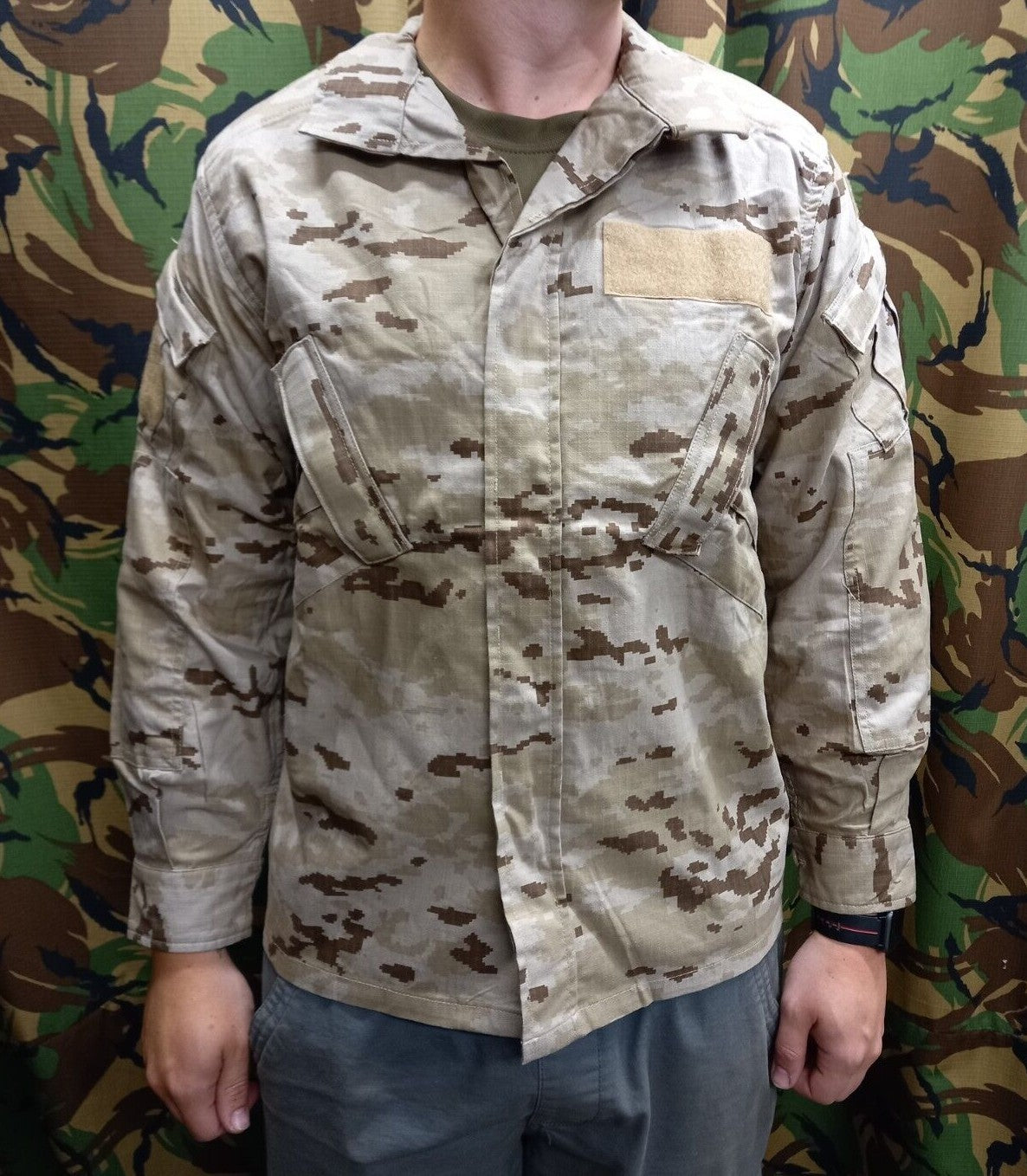NEW Spanish Army Military Men's Shirt Jacket Digital Camouflage Spain NATO - M