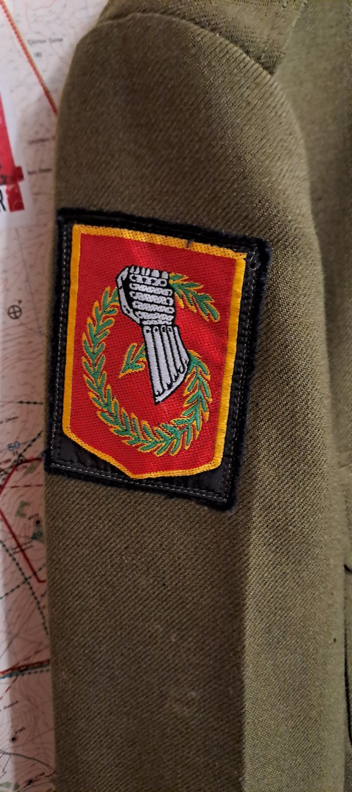 Vintage French Army Military Surplus Jacket Tunic 6th Armoured Brigade - 1982