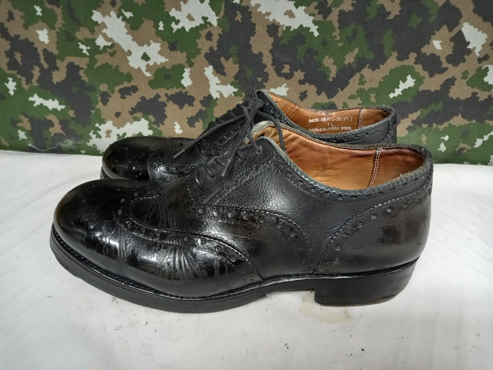 Vintage British Army Highland Issue Service Dress Shoes Brogues / Blakeys - 7 L