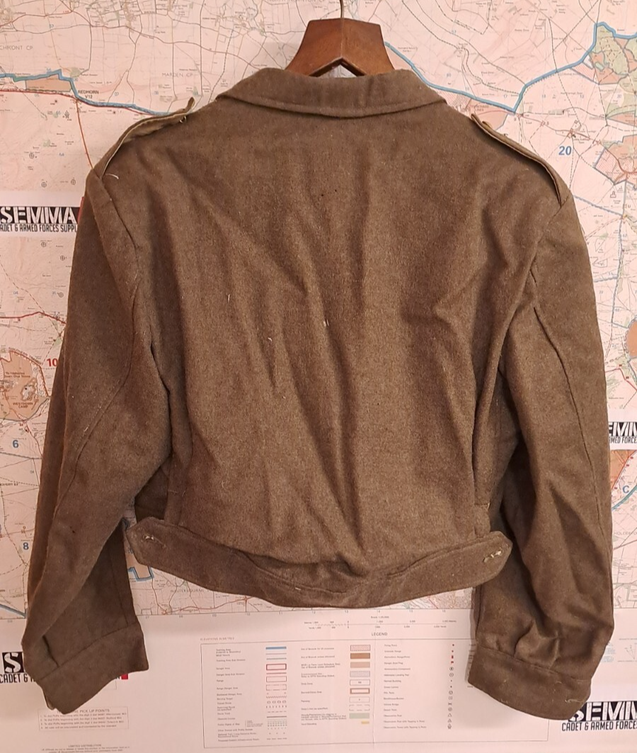 Vintage French Army Military Surplus Wool Jacket Tunic Battledress