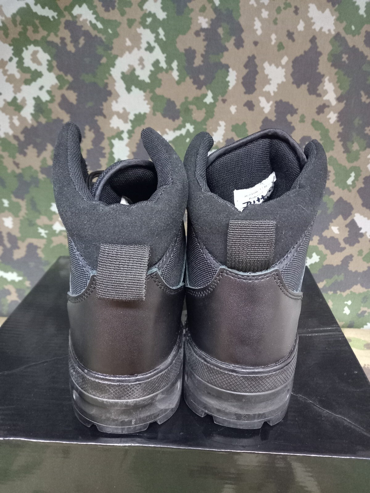 NEW BRITISH ARMY MILITARY STYLE SAVAGE ISLAND COMBAT BOOTS BLACK LEATHER - 5 M