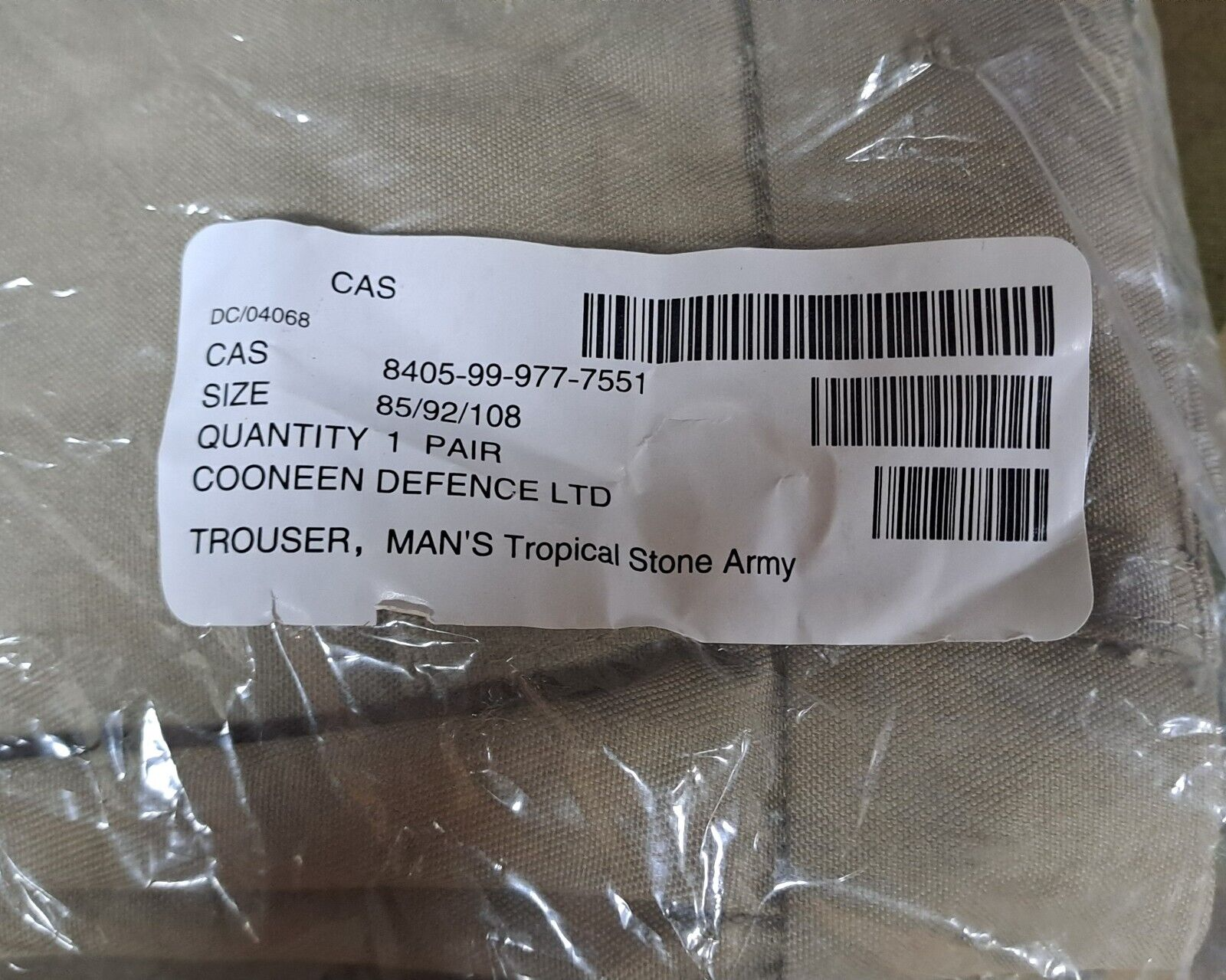New Tropical Stone Trousers British Army Temperate Safari Dress Uniform 85/92